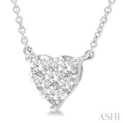 1/2 ctw Lovebright Diamond Heart Pendant With Chain in 14K White Gold