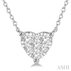 1/4 ctw Lovebright Diamond Heart Pendant With Chain in 14K White Gold