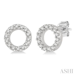 1/10 ctw Circular Round Cut Diamond Petite Fashion Earring in 10K White Gold
