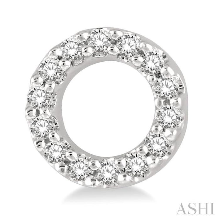 1/10 ctw Circular Round Cut Diamond Petite Fashion Earring in 10K White Gold