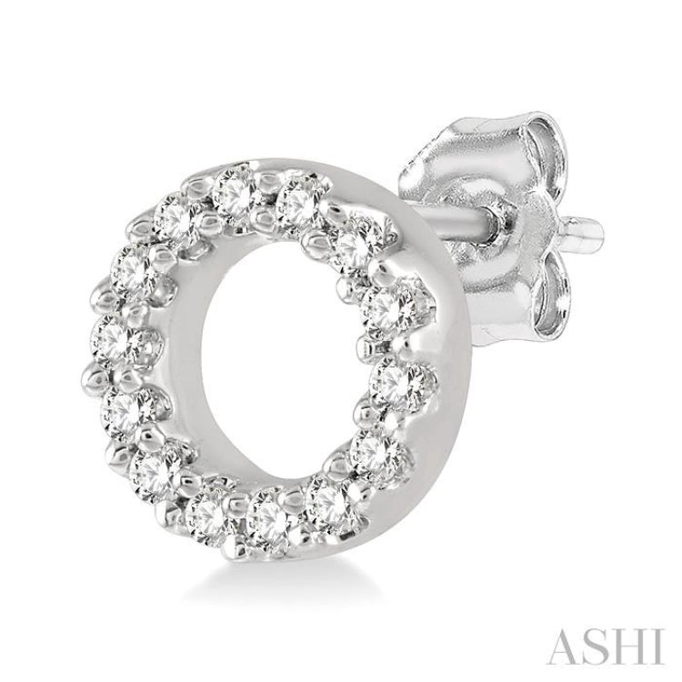 1/10 ctw Circular Round Cut Diamond Petite Fashion Earring in 10K White Gold