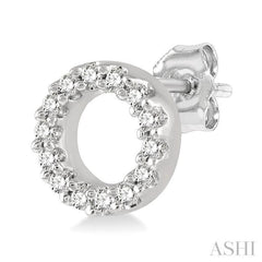 1/10 ctw Circular Round Cut Diamond Petite Fashion Earring in 10K White Gold