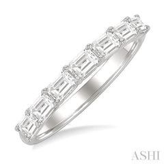 1 ctw East-West Emerald Cut Diamond Fashion Ring in 14K White Gold