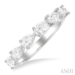 1 ctw East-West Pear Shape Diamond Fashion Ring in 14K White Gold