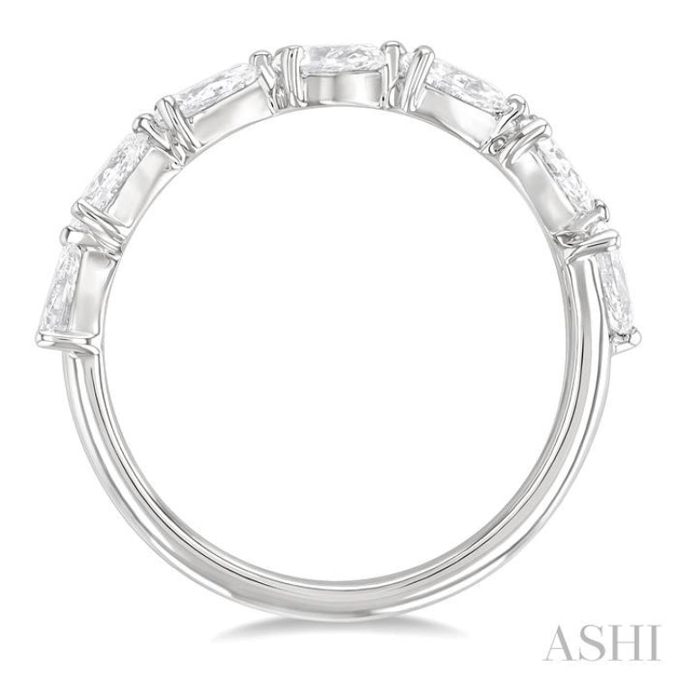 1 ctw East-West Pear Shape Diamond Fashion Ring in 14K White Gold
