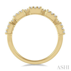 3/4 ctw Baguette and Round Cut Diamond Fusion Ring in 14K Yellow Gold