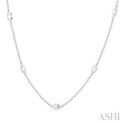 1 ctw Emerald Cut Diamond Fashion Necklace in 14K White Gold