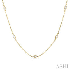 1 ctw Marquise Cut Diamond Fashion Necklace in 14K Yellow Gold
