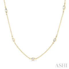 1 ctw Marquise Cut Diamond Fashion Necklace in 14K Yellow Gold