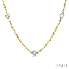 2 ctw Round Cut Diamond Fashion Necklace in 14K Yellow and White Gold