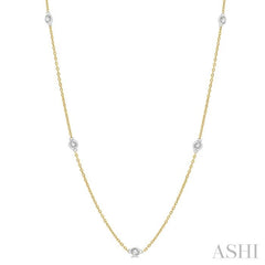 1/2 ctw Round Cut Diamond Fashion Necklace in 14K Yellow and White Gold