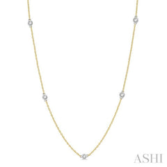 3/4 ctw Round Cut Diamond Fashion Necklace in 14K Yellow and White Gold