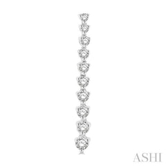 1/2 ctw Round Cut Diamond Riviera Drop Earring in 14K White Gold