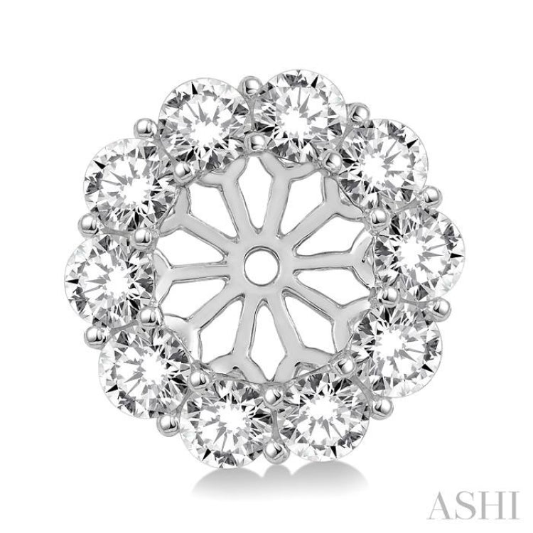 1 ctw Round Cut Diamond Earring Jacket in 14K White Gold