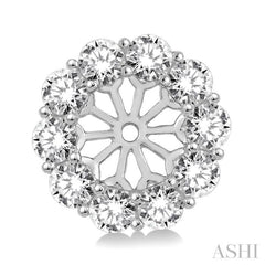 1 ctw Round Cut Diamond Earring Jacket in 14K White Gold