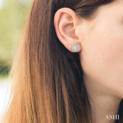 1 ctw Round Cut Diamond Earring Jacket in 14K White Gold