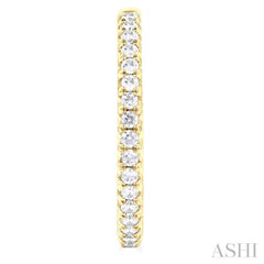1 1/2 ctw French Pave Set Round Cut Diamond Fashion Half Hoop Earring in 14K Yellow Gold