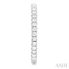 1 ctw French Pave Set Round Cut Diamond Fashion Half Hoop Earring in 14K White Gold