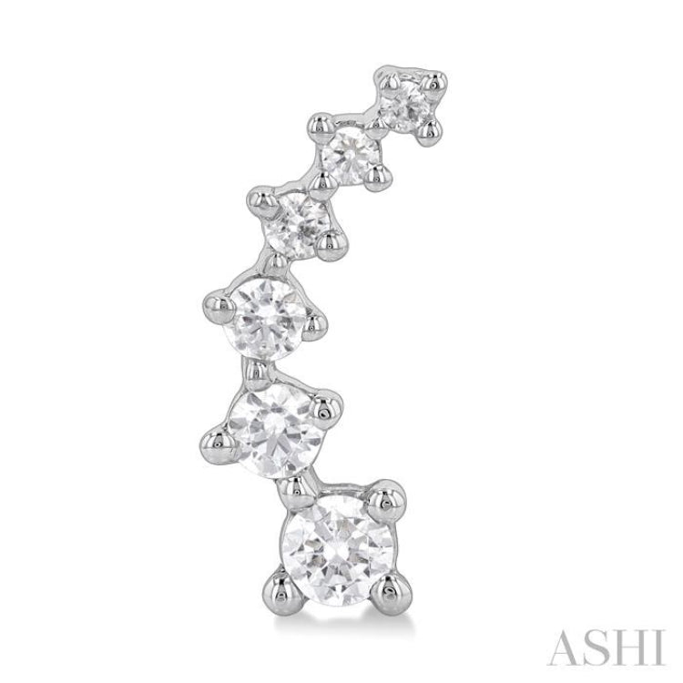 1/2 ctw Round Cut Diamond Fashion Climbers in 14K White Gold