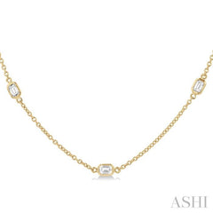 1 ctw Emerald Cut Diamond Fashion Necklace in 14K Yellow Gold
