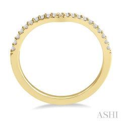 1/6 ctw Curve V-Drop Round Cut Diamond Ladies Ring in 14K Yellow Gold
