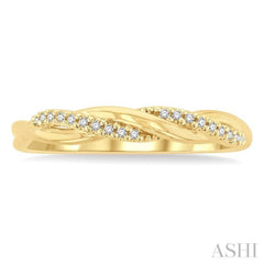 1/20 ctw Twisted Top Round Cut Diamond Fashion Ring in 10K Yellow Gold