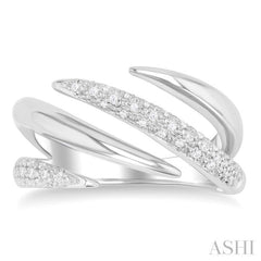 1/10 ctw Open Center Claw Round Cut Diamond Bold Fashion Band in Sterling Silver