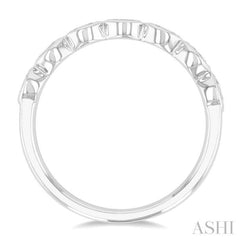 3/4 ctw East-West Set Oval Cut Bezel Diamond Stackable Fashion Band in 14K White Gold