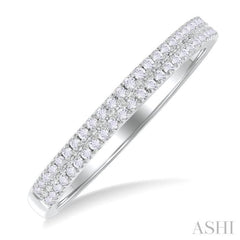 1/5 ctw Double Row Round Cut Diamond Fashion Ring in 14K White Gold