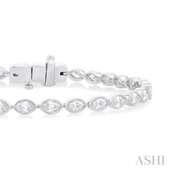 3 1/10 ctw East-West Bezel Set Marquise Cut Diamond Tennis Bracelet in 14K White Gold