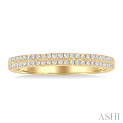 1/5 ctw Double Row Round Cut Diamond Fashion Ring in 14K Yellow Gold