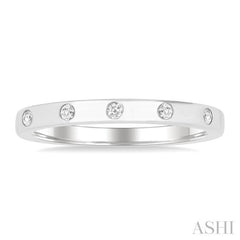 1/4 ctw Flush Bezel Set Diamond Fashion Band in 14K White Gold