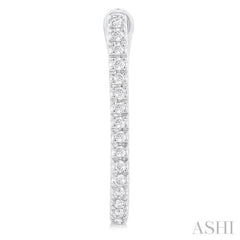 1/10 ctw Round Cut Diamond Fashion Hoop Earring in 10K White Gold