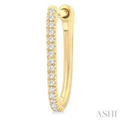 1/10 ctw Round Cut Diamond Fashion Hoop Earring in 10K Yellow Gold