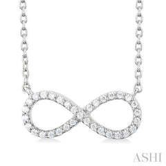 1/10 ctw Round Cut Diamond Infinity Petite Pendant in 10K White Gold