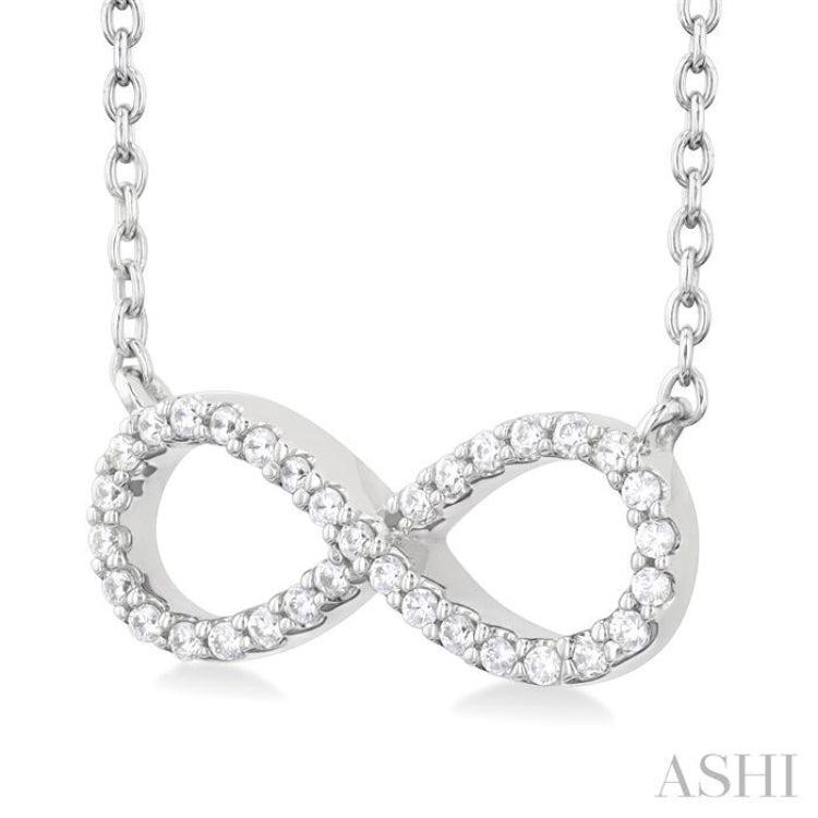 1/10 ctw Round Cut Diamond Infinity Petite Pendant in 10K White Gold