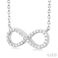 1/10 ctw Round Cut Diamond Infinity Petite Pendant in 10K White Gold