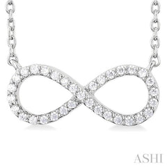 1/10 ctw Round Cut Diamond Infinity Petite Pendant in 10K White Gold