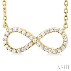 1/10 ctw Round Cut Diamond Infinity Petite Pendant in 10K Yellow Gold