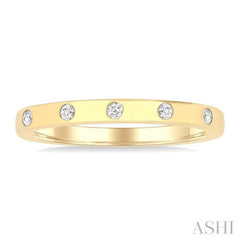 1/4 ctw Flush Bezel Set Diamond Fashion Band in 14K Yellow Gold