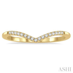 1/10 ctw Chevron Round Cut Diamond Petite Ring in 10K Yellow Gold
