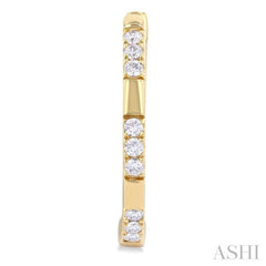 1/4 ctw  Sectioned Round Cut Diamond Fashion Hoop Earring in 14K Yellow Gold
