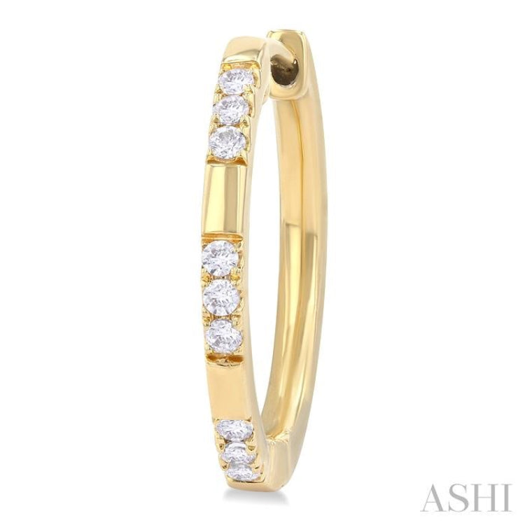 1/4 ctw  Sectioned Round Cut Diamond Fashion Hoop Earring in 14K Yellow Gold