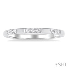 1/8 ctw Sectioned Round Cut Diamond Fashion Band in 14K White Gold