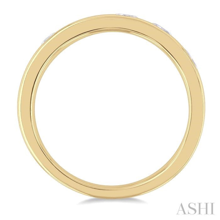 3/8 ctw Mixed Shape Diamond Cut Fashion Band in 14K Yellow Gold