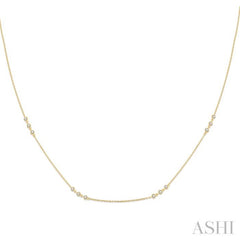 1/2 ctw Round Cut Diamond Station Necklace in 14K Yellow Gold