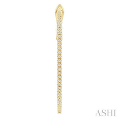 1/2 ctw Inside & Outside Round Cut Diamond Hoop Earring in 14K Yellow Gold