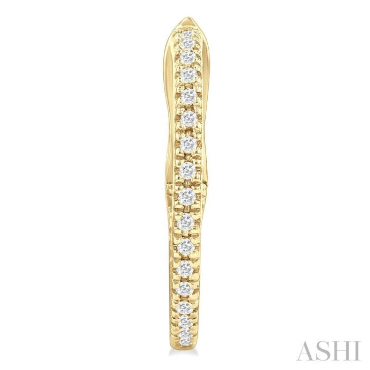 1/6 ctw Inside & Outside Round Cut Diamond Hoop Earring in 10K Yellow Gold