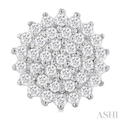 1/5 ctw Petite Round Shape Round Cut Diamond Cluster Fashion Stud Earring in 10K White Gold