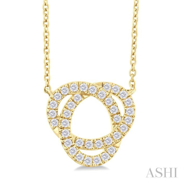1/4 ctw Trinity Round Cut Diamond Fashion Pendant With Chain in 10K Yellow Gold